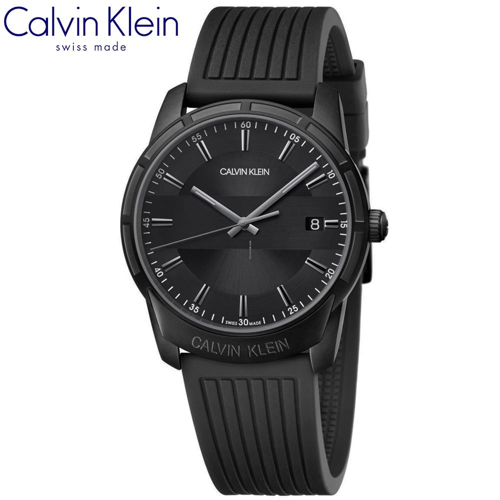 Reloj Calvin Klein Evidence K8R114D1 Suizo Fecha Correa de Silicona Negro